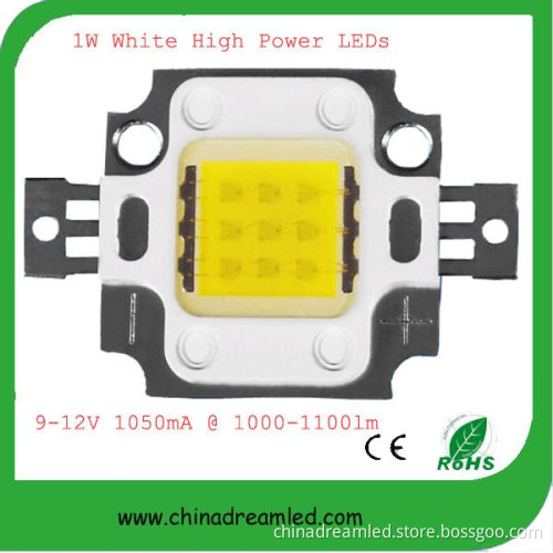 10W Cool White High Power LED, 45mil Bridgelux Chip, 9-12V